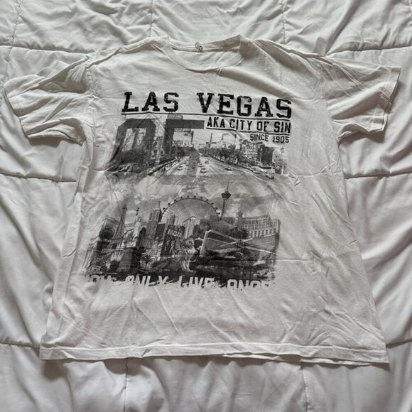 Other - Vintage Las Vegas City Of Sin T Shirt Adult Size XL White Short Sleeve Nevada